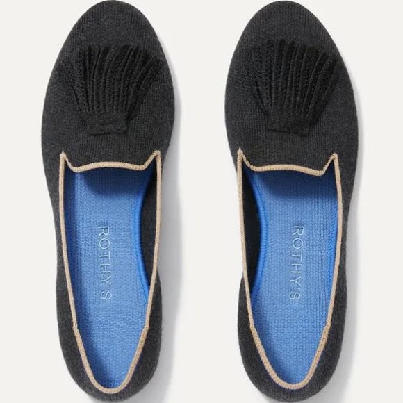 Rothy’s The Merino Tassel Loafer Black Diamond Size 7.5 - Picture 1 of 9